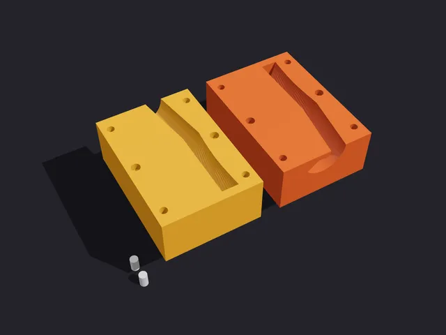 3D model dvojdielnej formy na odliatie silikónovej vložky