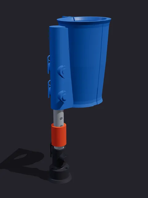 3D model opory predlaktia – pohľad spredu