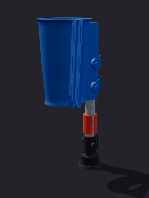 3D model opory predlaktia – štrbina na otváranie manžety