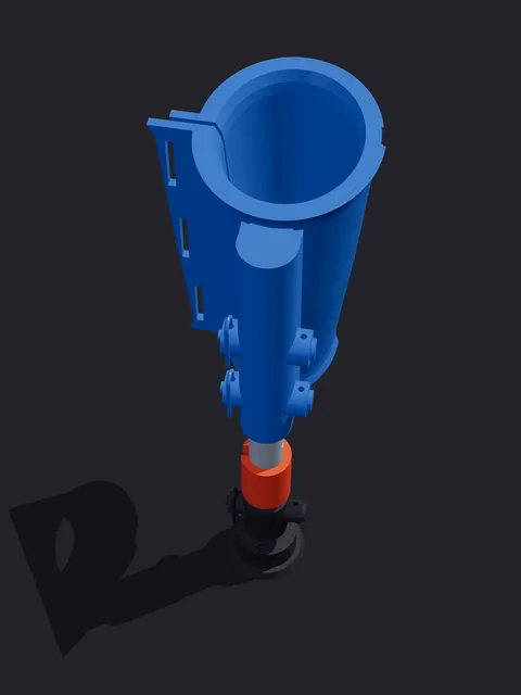 3D model opory predlaktia – pohľad zhora